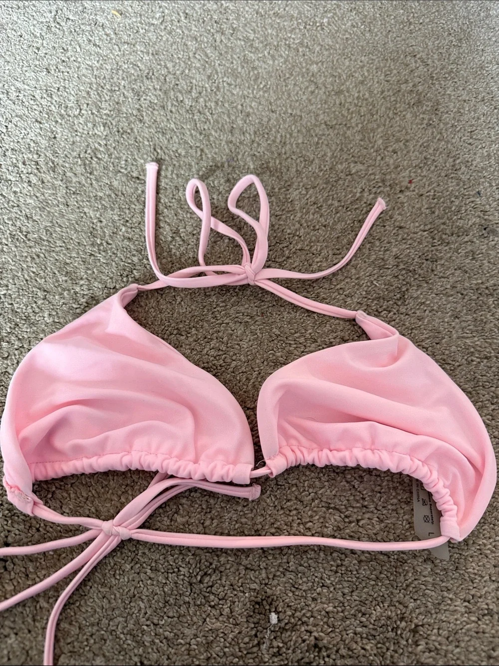 Girls' Pink Triangle Bikini Top - Kids Swim